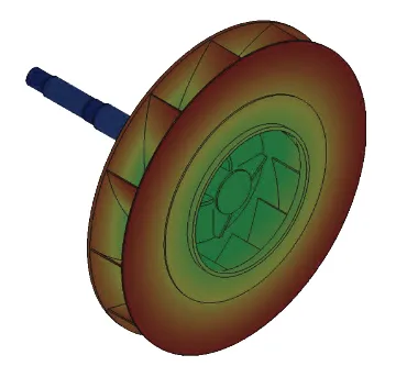 Conjunto Eixo-Cubo-Rotor de Ventilador Industrial